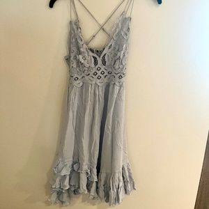 Free People Adella Slip Dress in Light Blue/Periwinkle